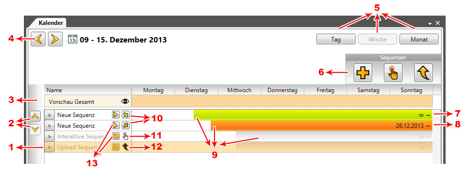 Kalenderansicht in NewsRodeo